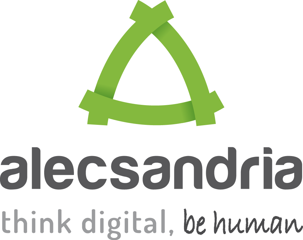 4_logo_ver Logo Alecsandria Digital con payoff "Think Digital, Be Human"